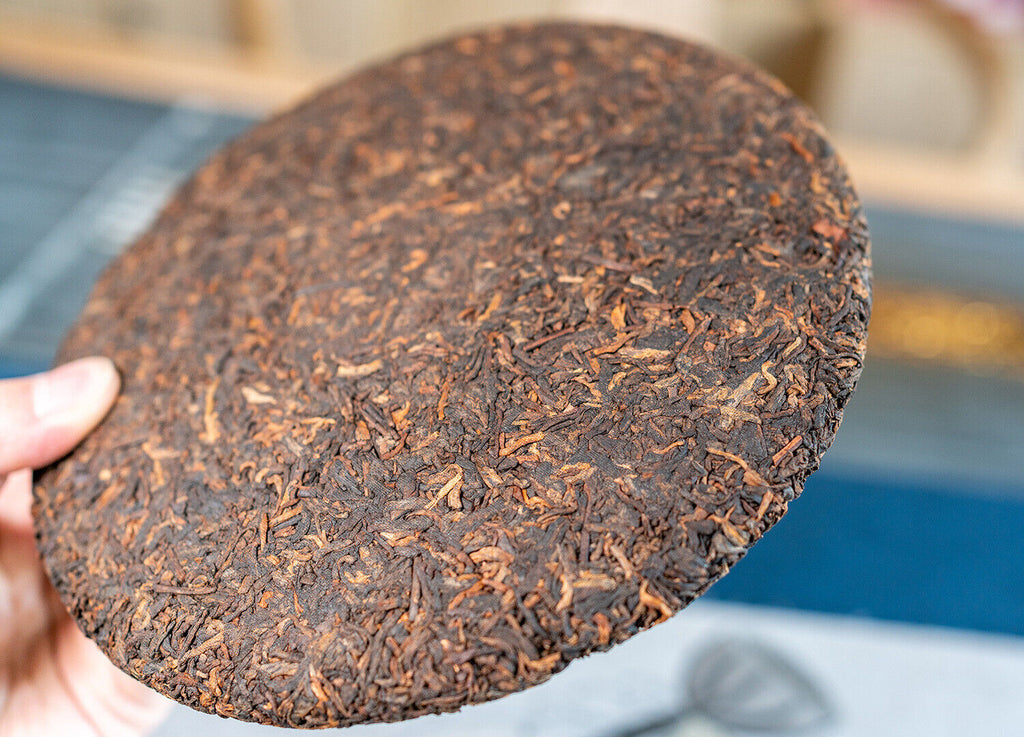 HelloYoung 357g Lao Ban Zhang Ripe Puerh Tea Yunnan Ancient Tree Aged Ripe Puerh Tea