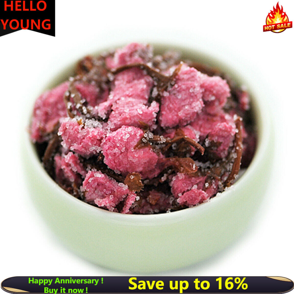 Japanese Salted Sakura Cha Pink Cherry Blossoms Traditional Preserved Flower Tea Main image