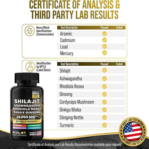 Himalayan Shilajit Resin 100% Organic Pure Fulvic Acid Potent Premium