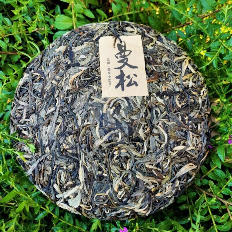 357g/12.59oz India Mansong Pu'er Tea Cake Organic Green Tea Healthy Drink Main image