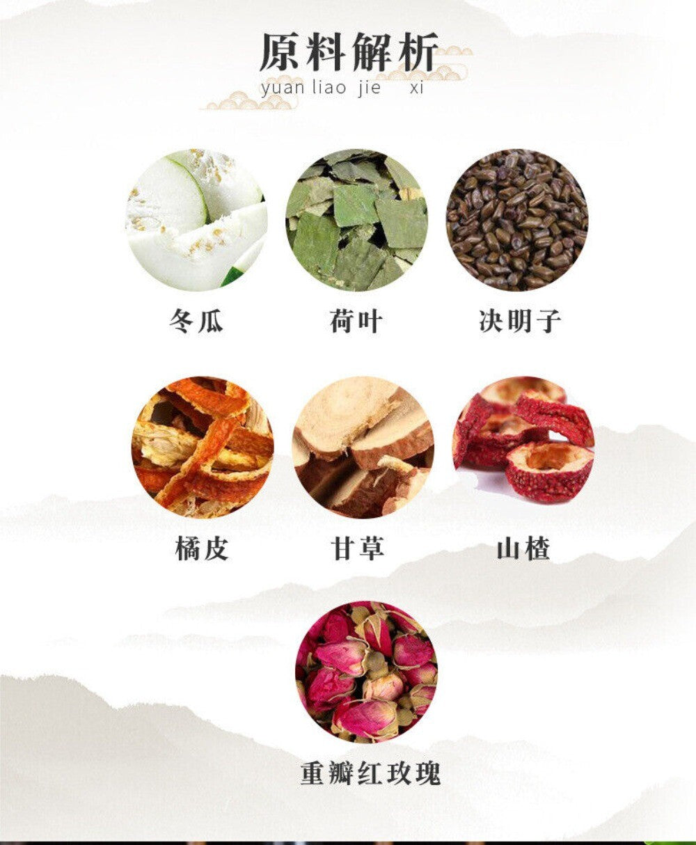 Winter Melon Lotus Leaf Tea Bags 150g Hawthorn Rose Cassia Blend