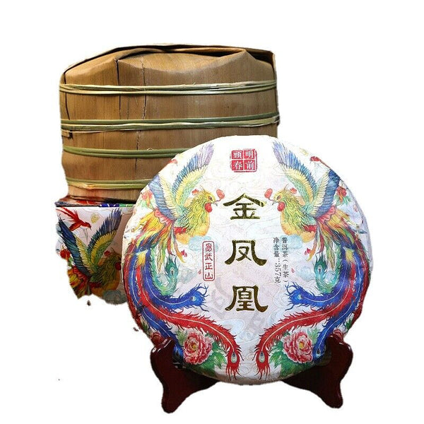 Yiwu Early Spring Golden Phoenix Tea Flower Fragrance Pu'er Tea Cake Tea 357g