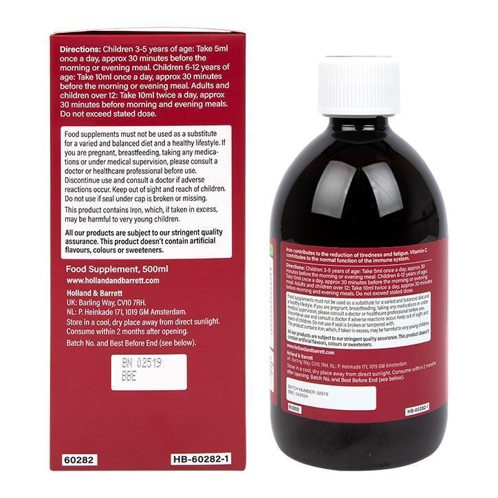 Heber Rui Liquid Iron Supplement Oral Liquid VC VitaminB Folic Acid 500ml/bottle