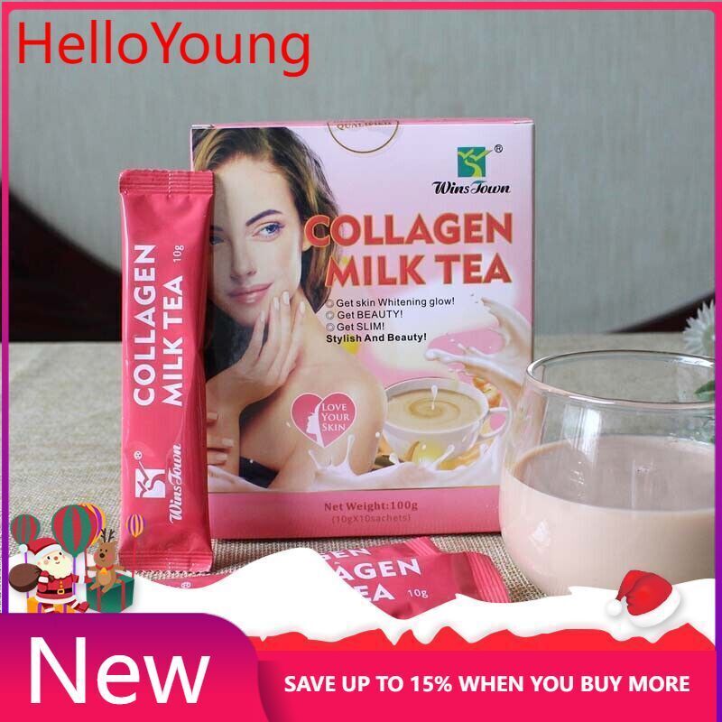 Private Label Collagen Milk Tea Glow Beauty Women Skin Whitening Tea 10g*10bags Main image