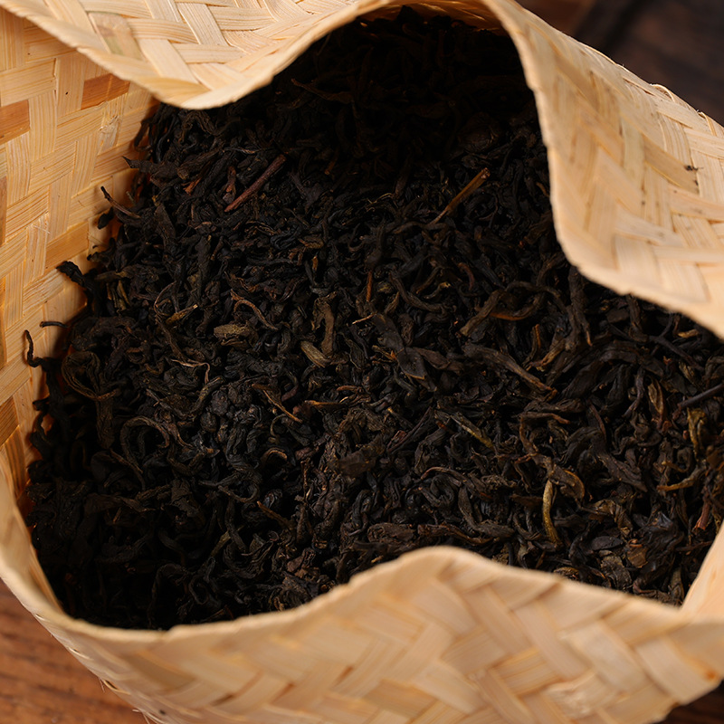 HelloYoung 500g Hunan Anhua Black Tea Tianjian Tea Bamboo Basket Tribute Aged Black Tea