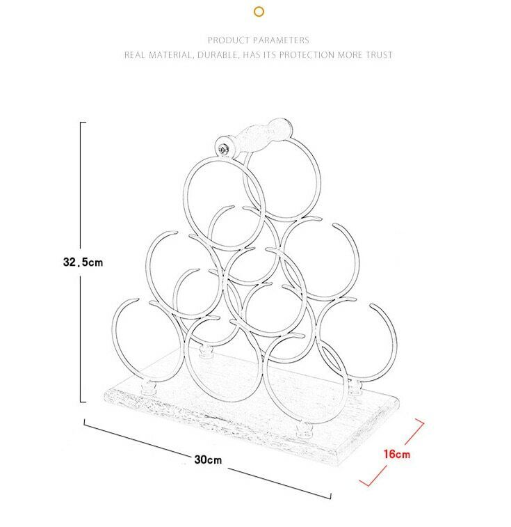 Freestanding Wine Rack Wine Whiskey Display Shelf Metal 6 Bottle Bottle Holder