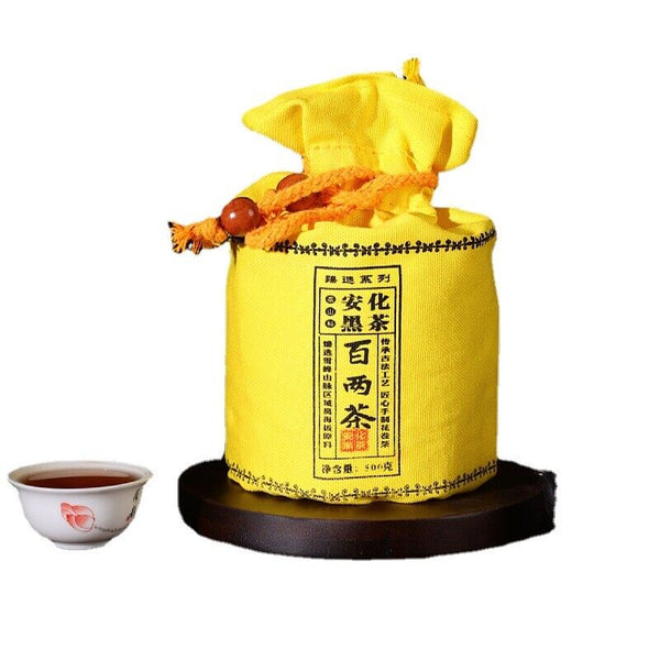 HelloYoung 500g Anhua Black Tea Hundred Two Tea Dun Flower Roll Tea Aged Black Tea