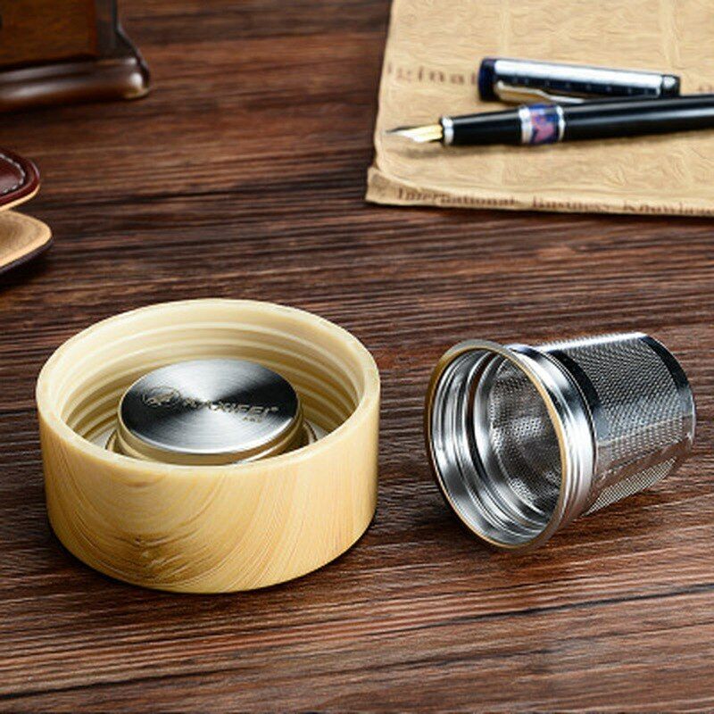 Portable Glass Tea Water Bottle Stainless Steel Filter Bottle Tumbler Drinkware