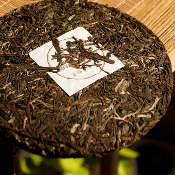 HelloYoung 357g Pu-erh Raw Tea Old Panzhang Brown Mountain Yunnan Seven Cakes Hand Pressed