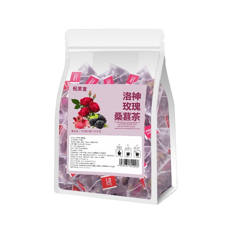 Floral Herbal Pyramid Bags Hibiscus Rose Mulberry Tea