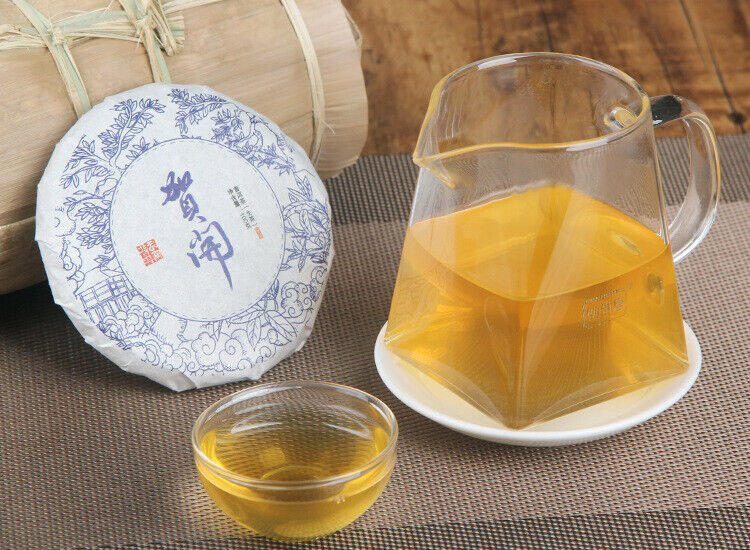 HelloYoung 100g Yunnan Menghai He Kai Sun Green Pu-erh Raw Tea Cake Seven Seed Cake Tea