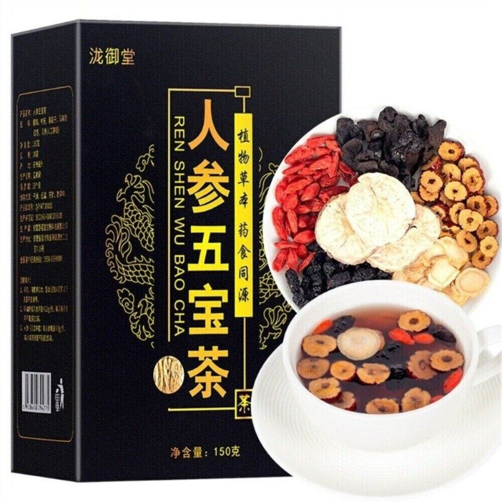 Ginseng Six Treasure Tea Kidney Liver Support with Red Dates Herbal Wellness