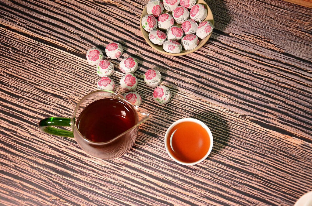HelloYoung 500g Yunnan Pu'er Tea Leaves Jindian Tea Factory Rose Flavor Small Tuo Tea Ripe