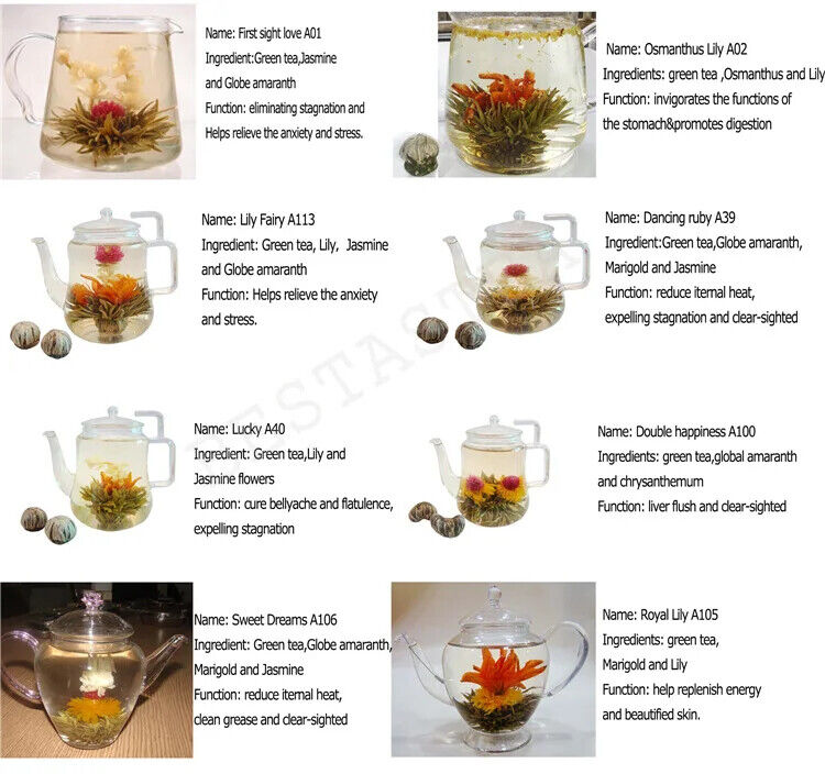 Spring Flavored White Tea Jasmine Lily Blossom Tea Blooming Flower Tea 20pcs