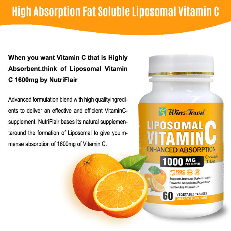 Winstown Vitamin C 1000mg Tablets Multvitamin Candy Immune 60 Tablets/bottle