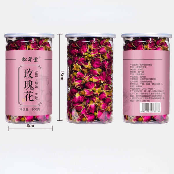 HelloYoung 100g Canned Organic Healthy Herbal Flower Tea Rose Tea Ping Yin Mei Gui Cha Tea