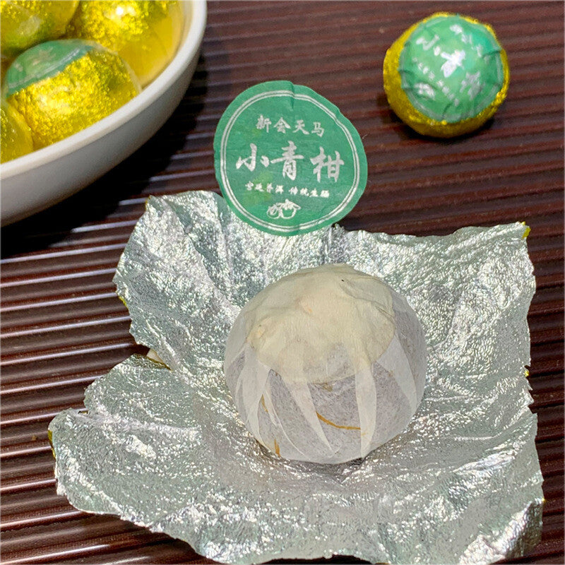 Xinhui Raw Sun-dried Xiaoqingkang Chen Pi Palace Golden Bud Puerh Ripe Tea 500g