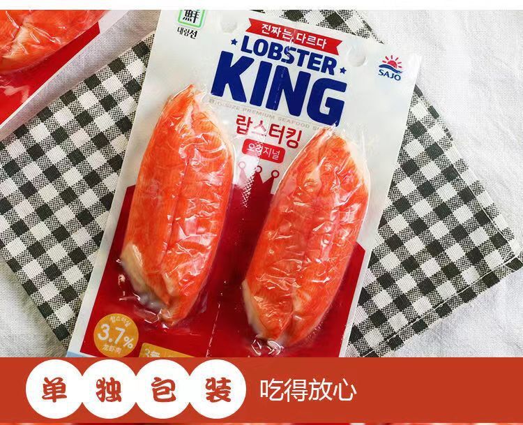 Korean Dalin Cod Lobster Simulation Crab Stick Original Crab Meat Snack 140g