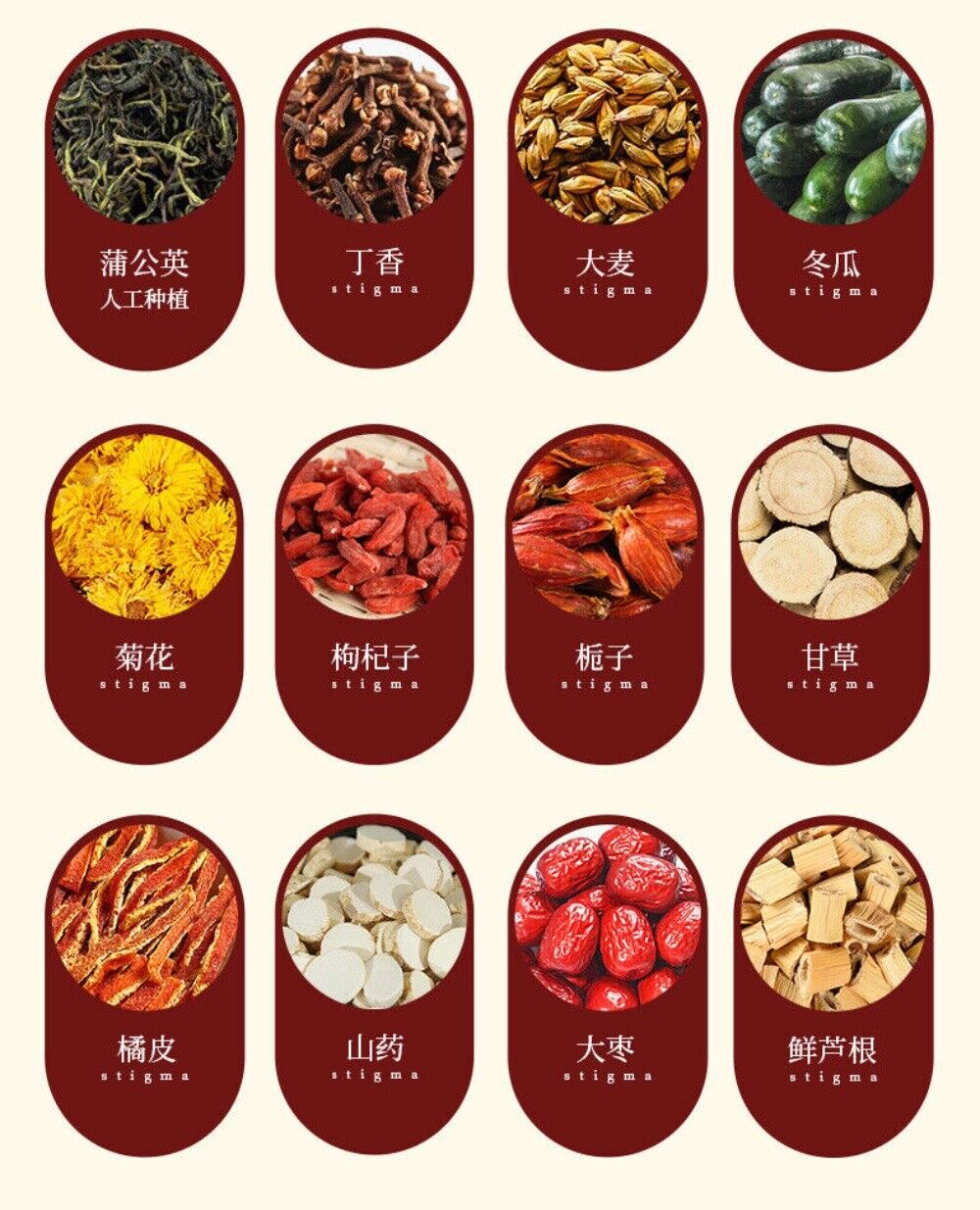Poria Red Bean Herbal Tea Natural Moisture Balance Wetness Relief Blend