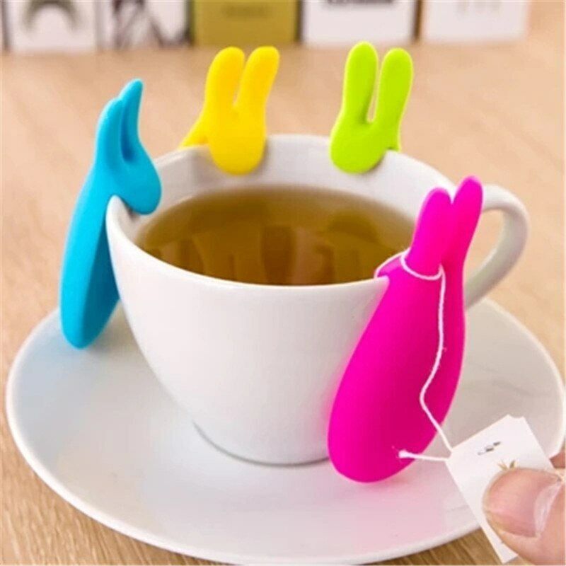 Silicone Rabbit Hanging Tea Bag Holder Tea Strainer Filter Tea Diffuser Tool