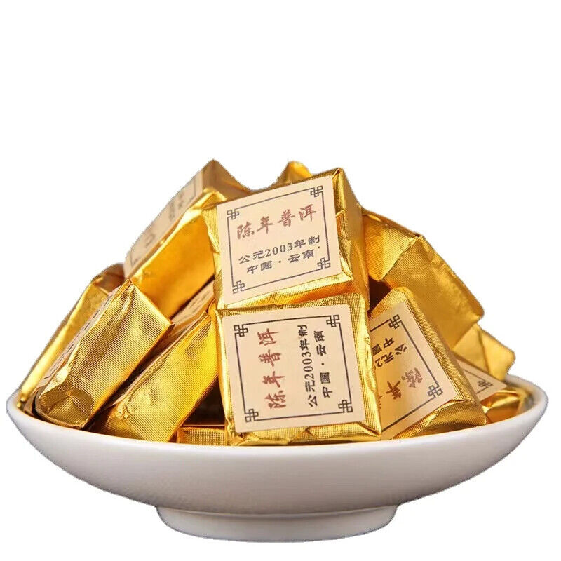 Mini Tuocha Original High Fragrance Aged Pu'er Ripe Tea Small Gold Brick 500g Main image