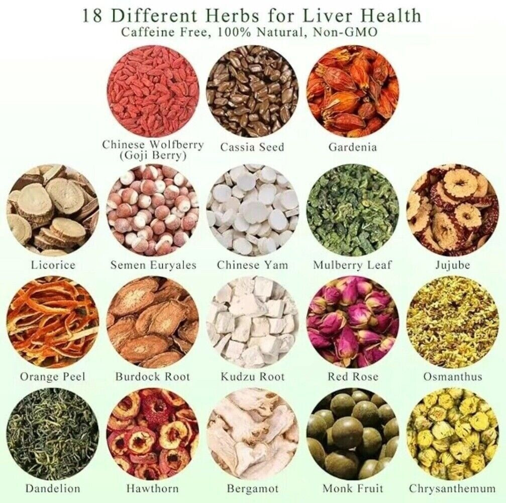 Herbal Liver Tea Chrysanthemum Cassia Burdock Natural Wellness Detox Blend