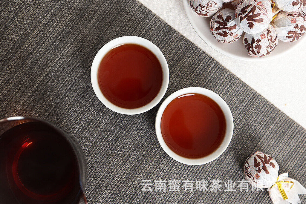 HelloYoung 500g Yunnan Pu'er Tea Icelandic Ripe Dragon Pearl 8g Ripe Tea Thin Slices