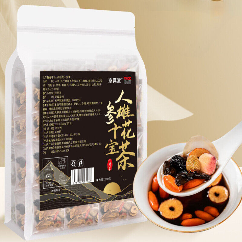 Herbal Tea with Peruvian Ginseng Eucommia Epimedium and Goji for Men’s Health Main image