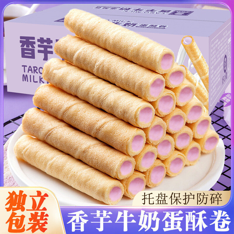 Delicious new taro milk Chicken rolls crispy snacks with rich cream flavor