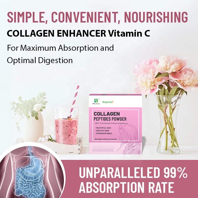 Collagen Peptides Powder Drink Whitening Glow Enzymes Proteins Powder 6g*20bags