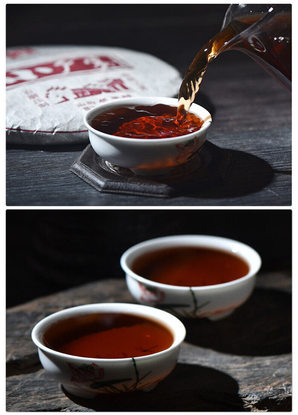 HelloYoung 357g YikuChun Tea Leaves XiaoduSai Ancient Tea Pure Material Pu'er Ripe Tea Cake