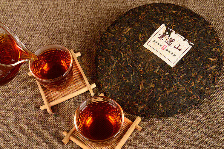 HelloYoung 357g Yunnan Pu'er Ripe Tea Jingmai Mountain Seven Cakes Ripe Tea Pu'er Tea
