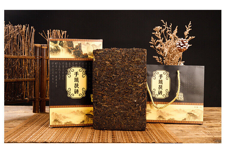 HelloYoung 1kg Hunan  Anhua black tea hand-built por tea brick golden flower black tea