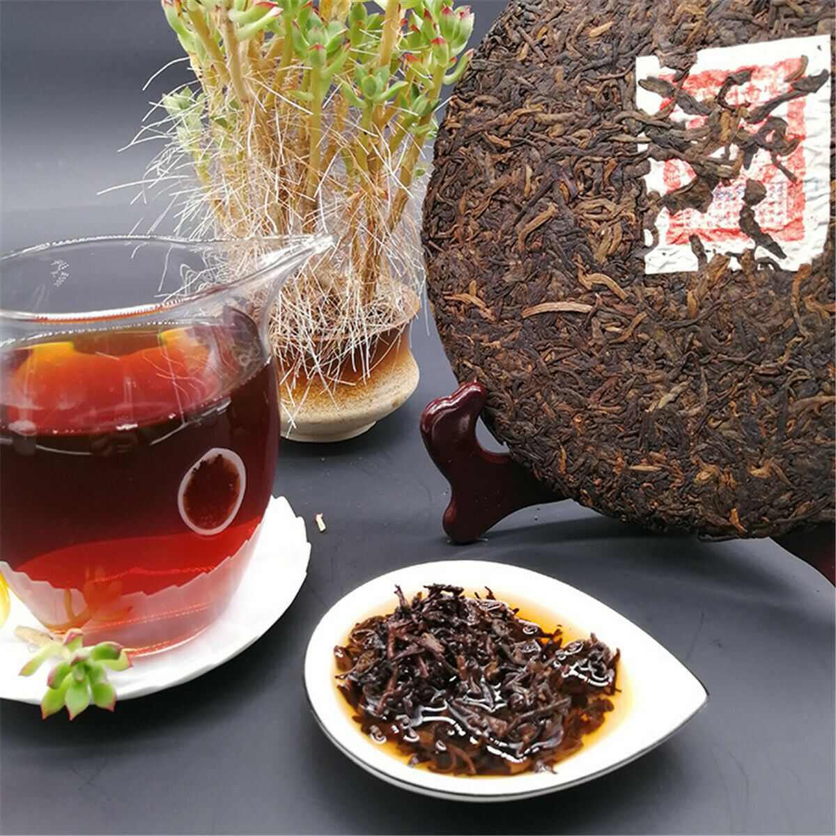 HelloYoung 357g Cooked Puerh Tea Chinese Old Pu Erh Yunnan Organic Old Ripe Puer Tea Cake