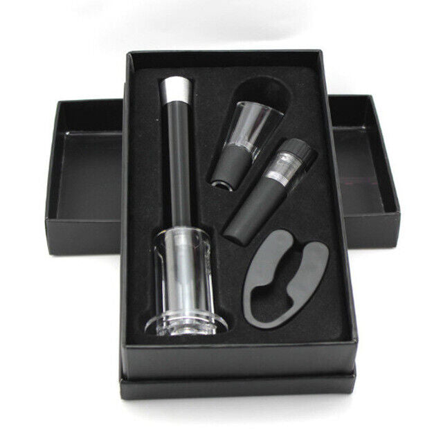 4pcs/set Wine Opener Set Gift Kitchen Pourer Wine Stopper Air Pressure Corkscrew