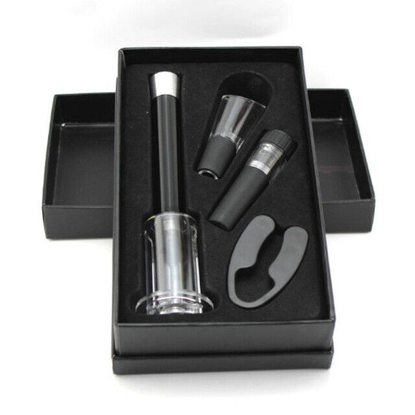 4pcs/set Wine Opener Set Gift Kitchen Pourer Wine Stopper Air Pressure Corkscrew
