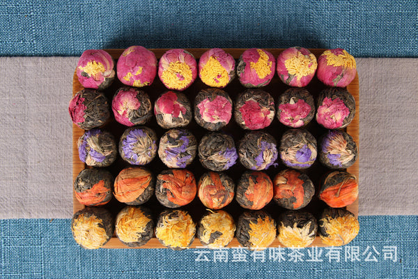 500gYunnan Puerh Tea,Handmade Raw Tea Dragon Balls Flower Tea Balls Dragon Balls
