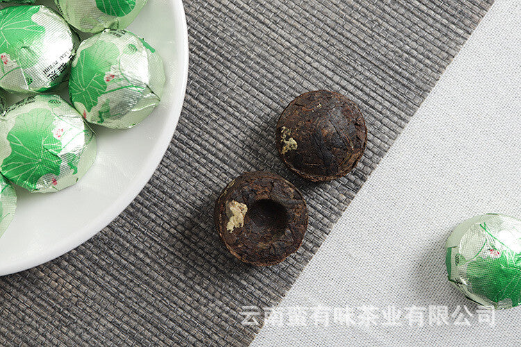 500g Yunnan Ripe PuEr Tea Lotus Leaf Flavor Mini Tuo Tea Rich Aroma