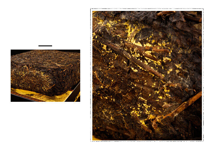 HelloYoung 1kg Hunan  Anhua black tea hand-built por tea brick golden flower black tea