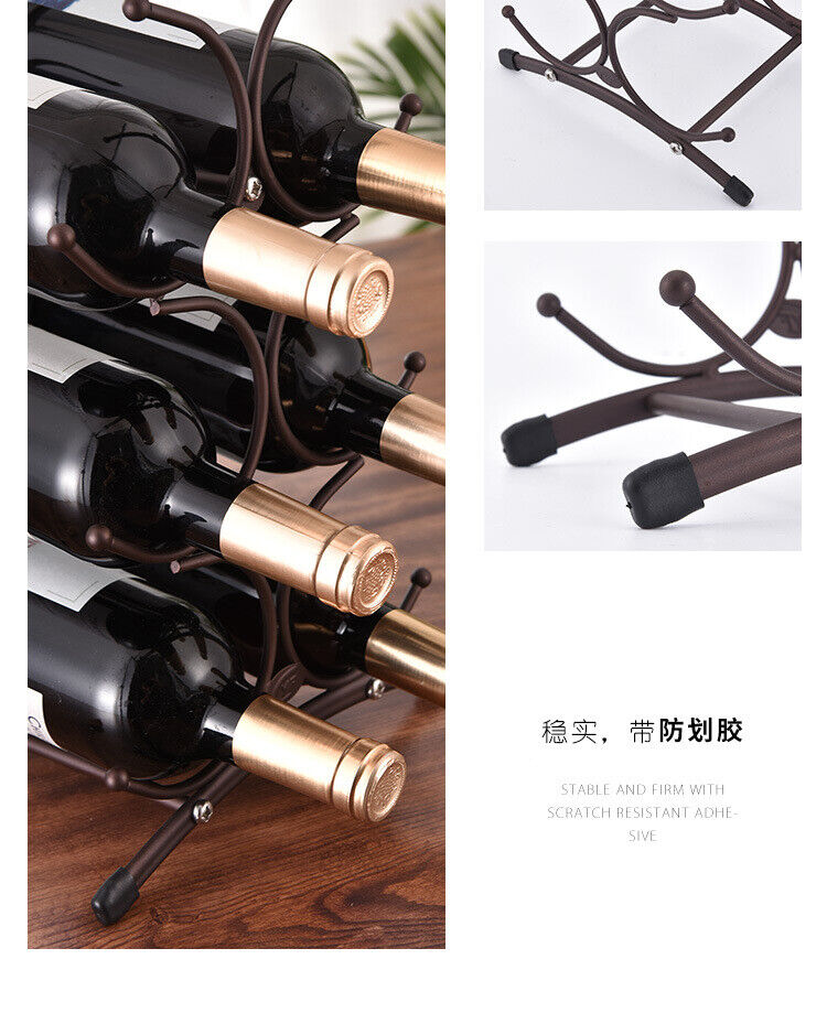 New Iron Wine Rack Home Desktop Decoration Creative European Retro Bottle Holder