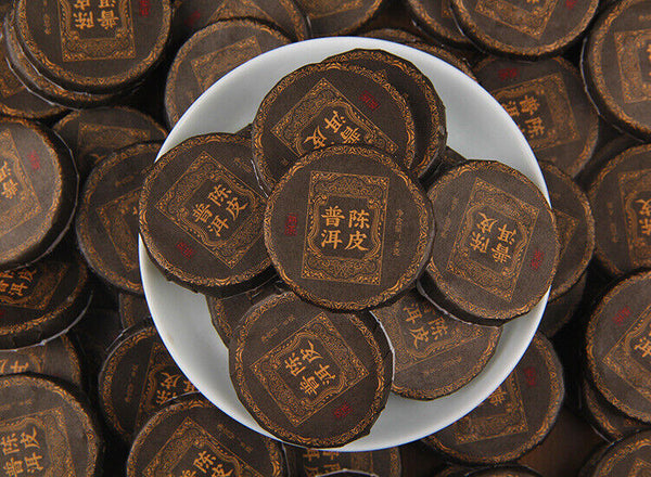 HelloYoung 500g Yunnan Chenpi Pu'er tea cake citrus ripe tea black tea small jade cake