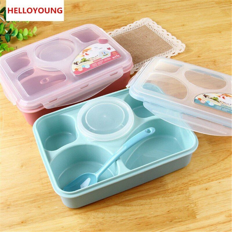 Dinnerware Food Container Five Separation Bento Box Tableware Lunchbox Microwave