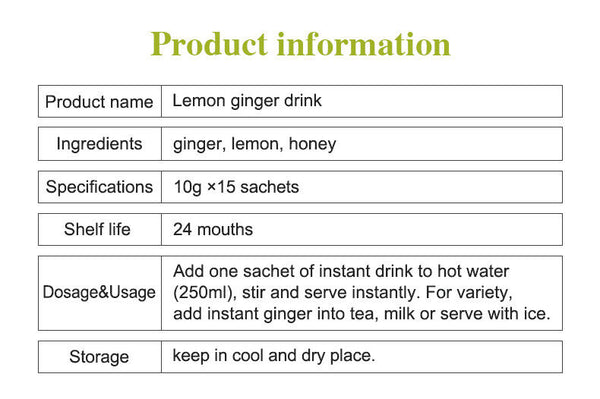 Lemon Ginger Herbal Tea 10g*15Bags Supports Healthy Digestion Lemon Ginger Tea