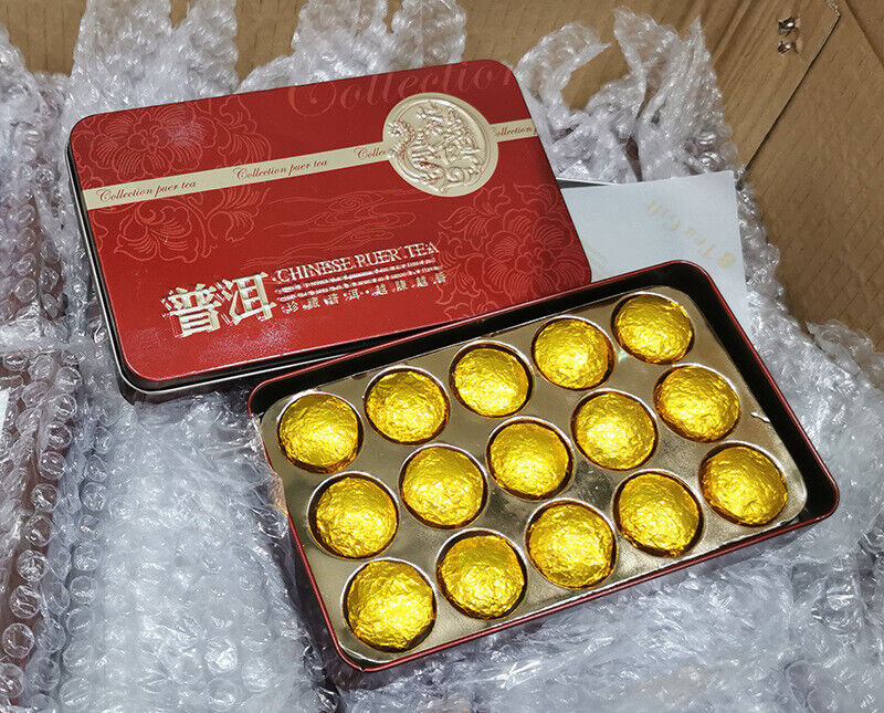 HelloYoung 15pcs/box Yunnan Nuoxiang Pu'er Ripe Tea Iron Box Nuoxiang Mini Tuo Tea