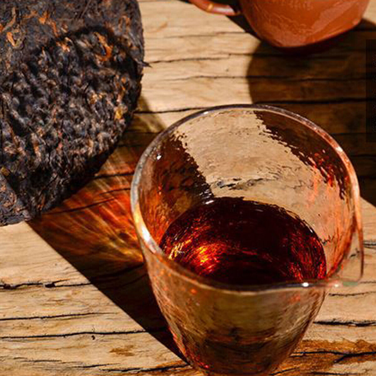 357g/12.59oz  Premium Puerh Black Tea Handmade Qizi Wild Mountain Pu'er Tea Cake