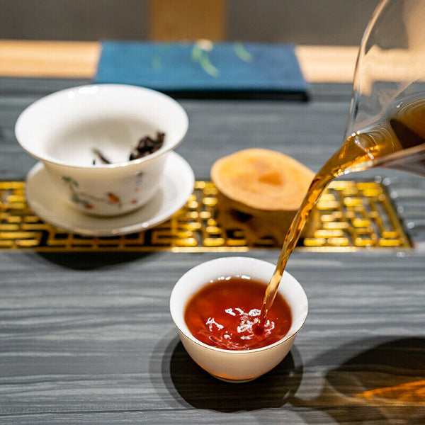HelloYoung 357g Yunnan Brown Mountain Ancient Aged Golden Bud Tribute Cake Ripe Puerh Tea