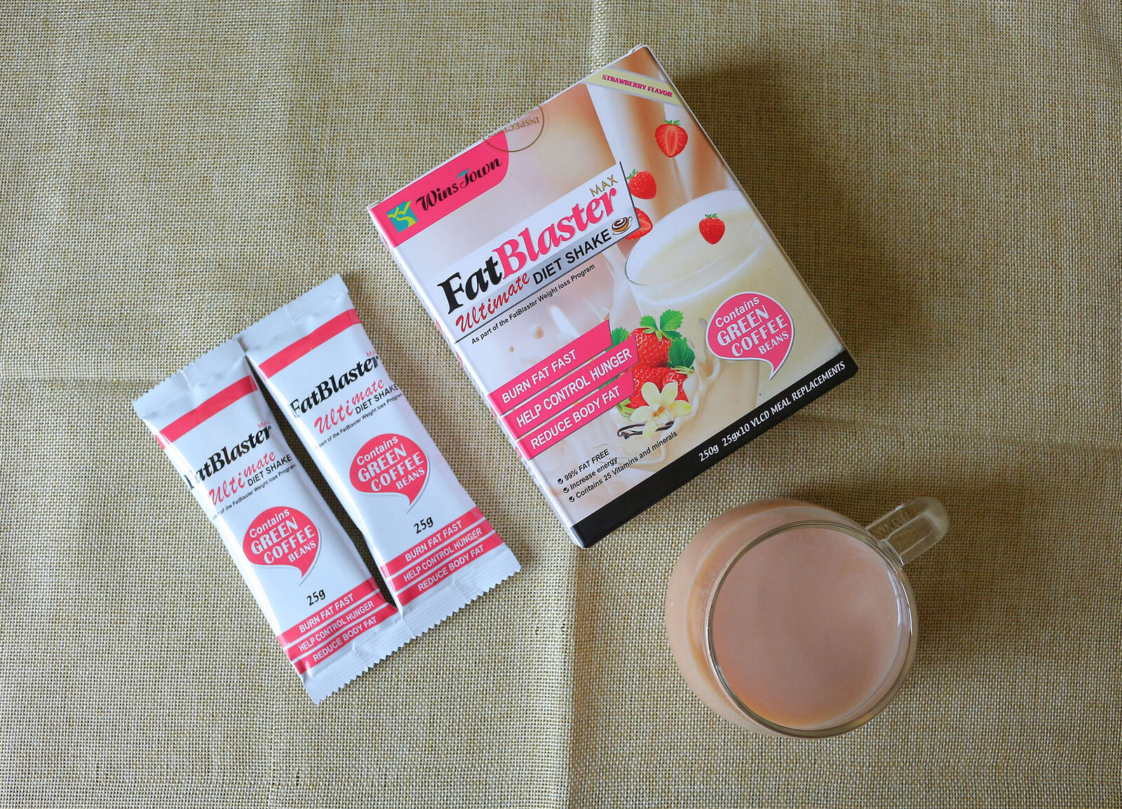 Fat Burner Meal Milk  Fat Blaster Strawberry Diet Shake Green Coffee