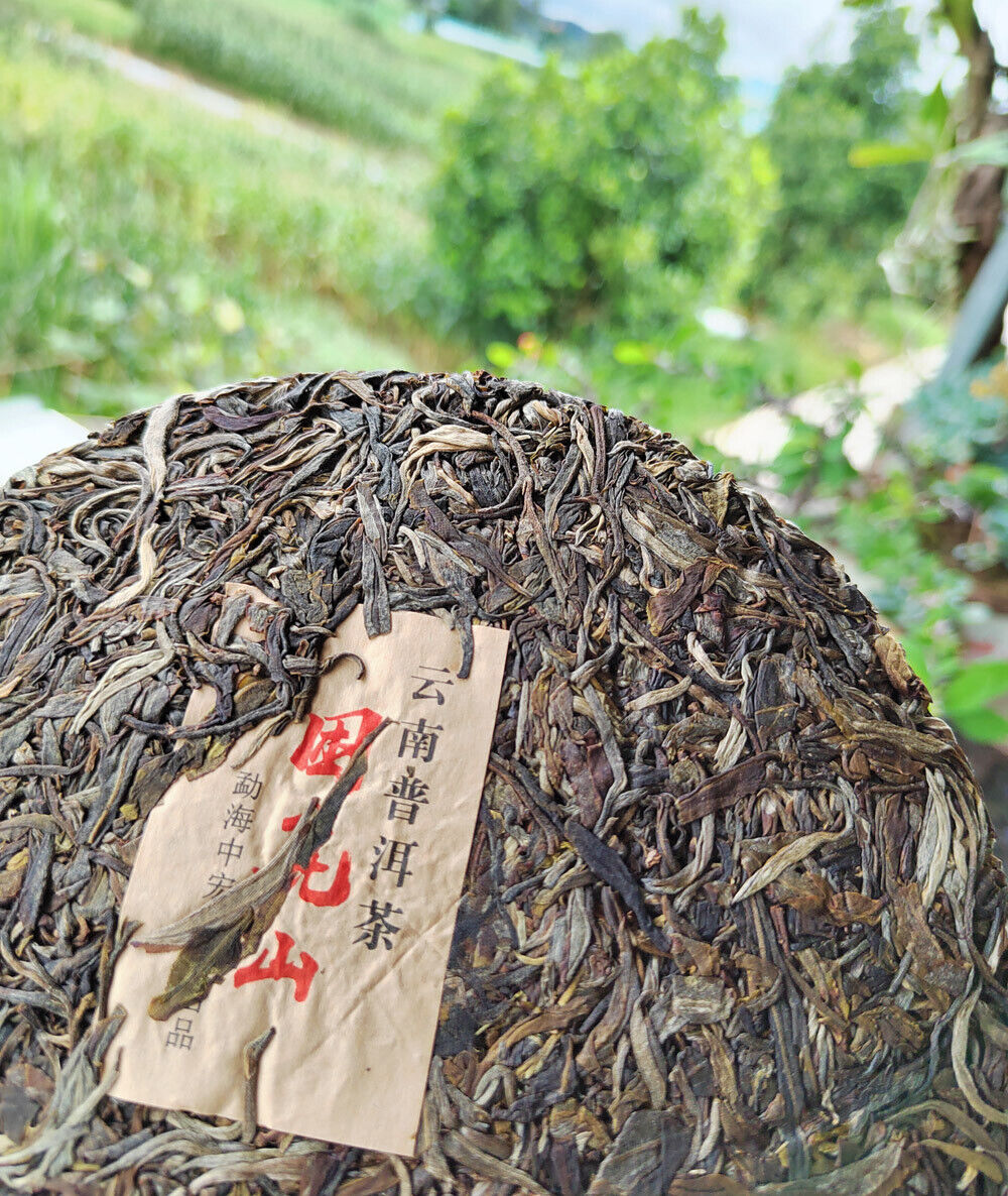 HelloYoung Sleeping Deer Mountain Ancient Tea First Spring Pu'er RawLeaf Tea Cake 12.6oz