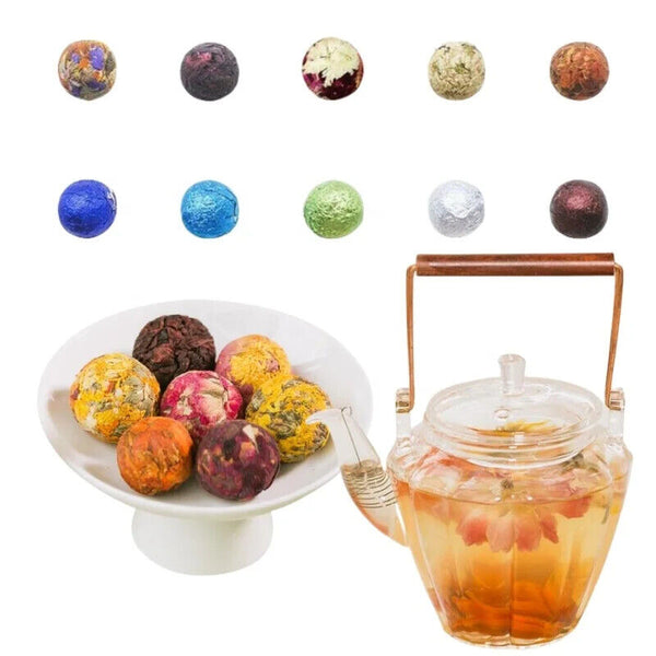 Pu'er Rose Jasmine Sugar Free Roselle Dragon Ball Loose Flower Tea Balls 20PCS