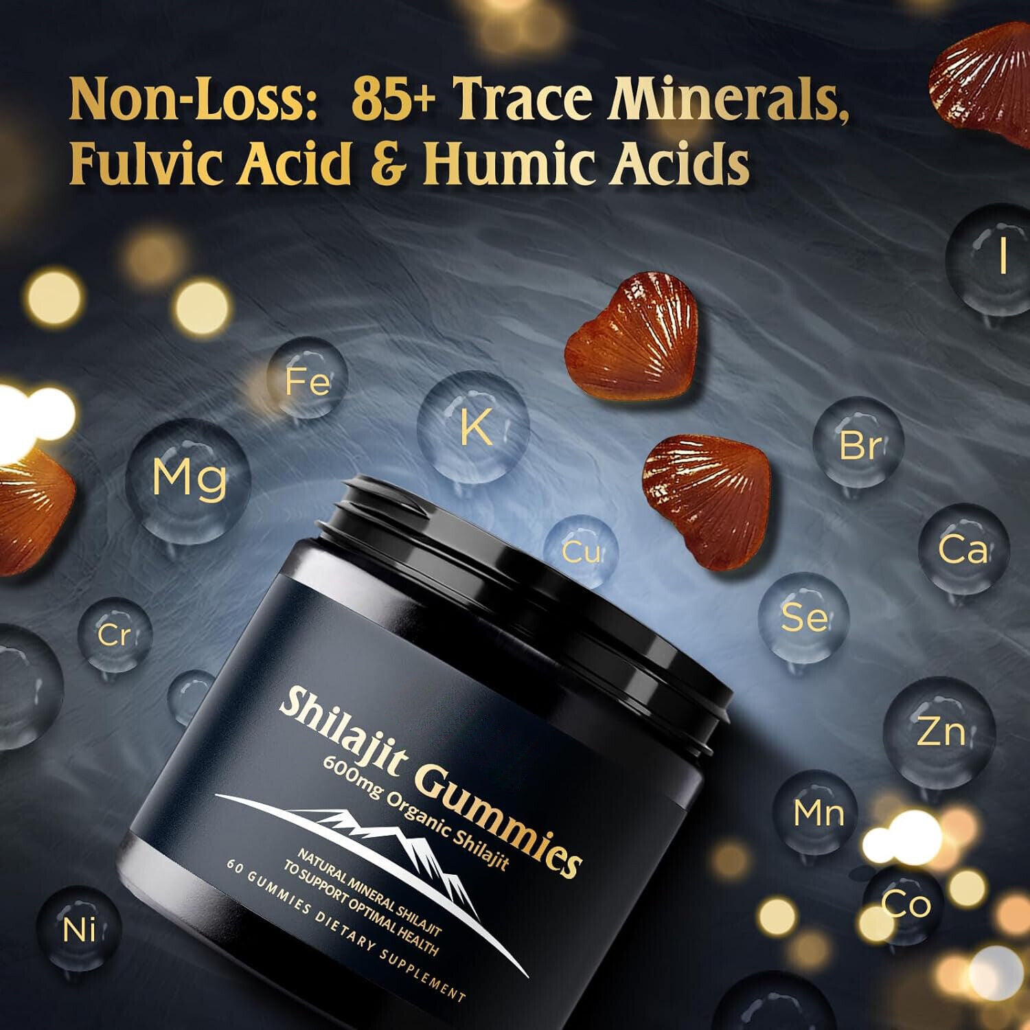 Himalayan Shilajit Gummies,Organic,Extremely Potent,Boost Energy,Stress Relief